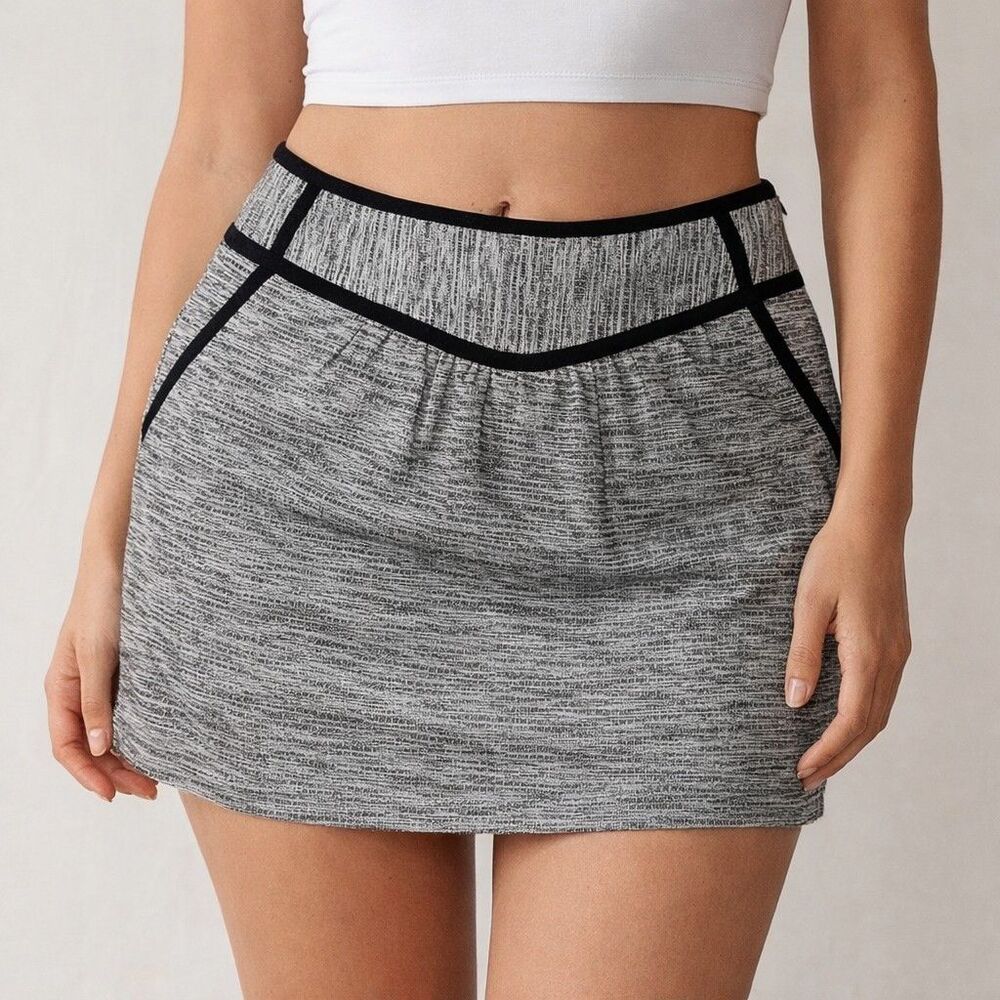 MILLY of NEW YORK tweed Mini Skirt Size 8 With Pockets And Side Zipper